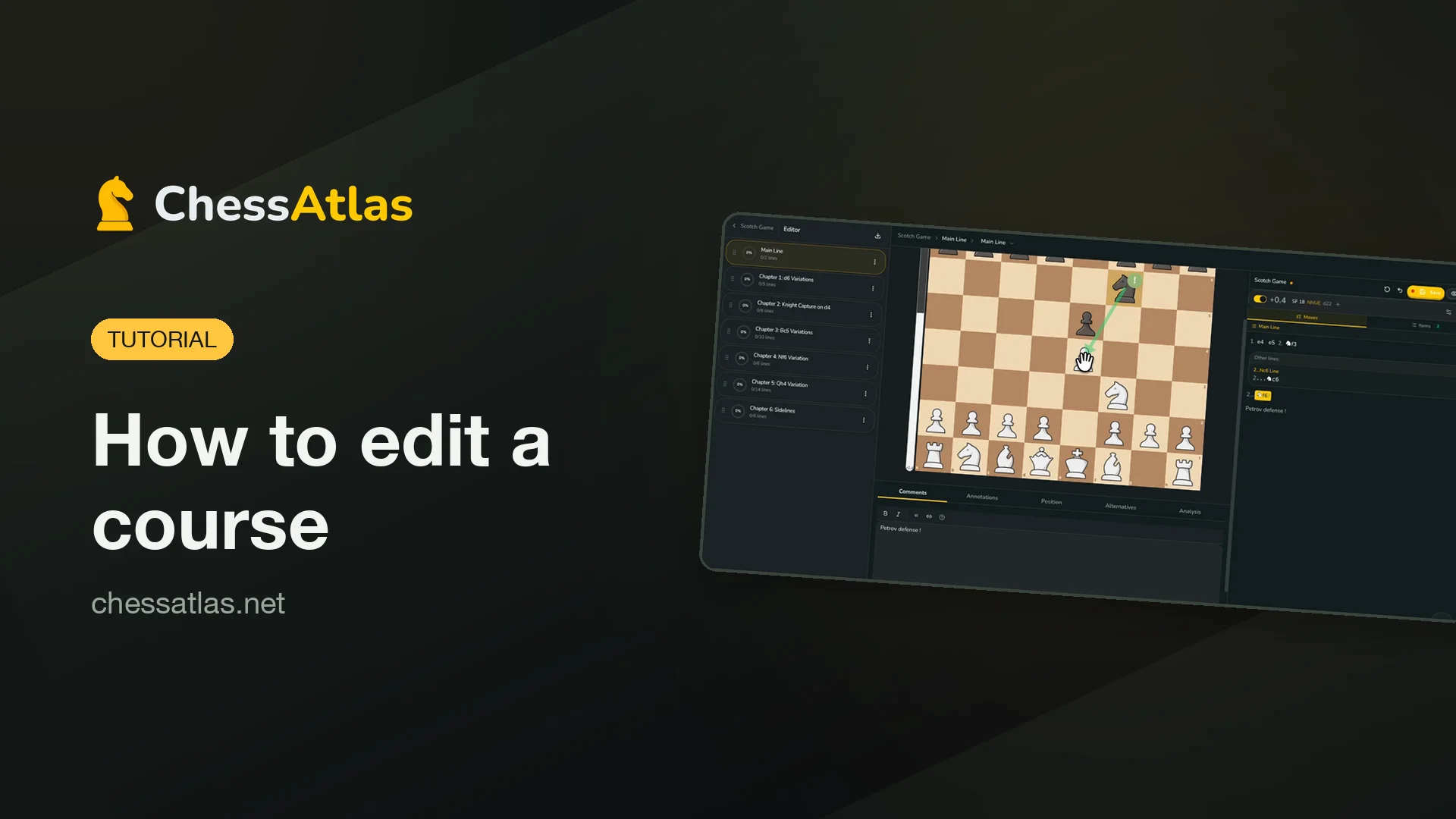 How to Edit a Course in ChessAtlas: Video Walkthrough