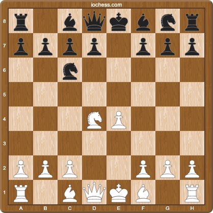 Scotch Game tabiya, position after 1.e4 e5 2.Nf3 Nc6 3.d4 exd4 4.Nxd4
