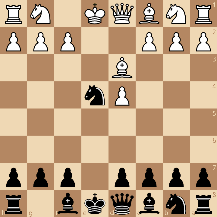 Défense Petrov Attaque Italienne (3.d4) after 3.d4 Cxe4 4.Fd3